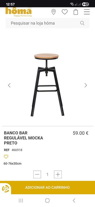 Banco bar regulável