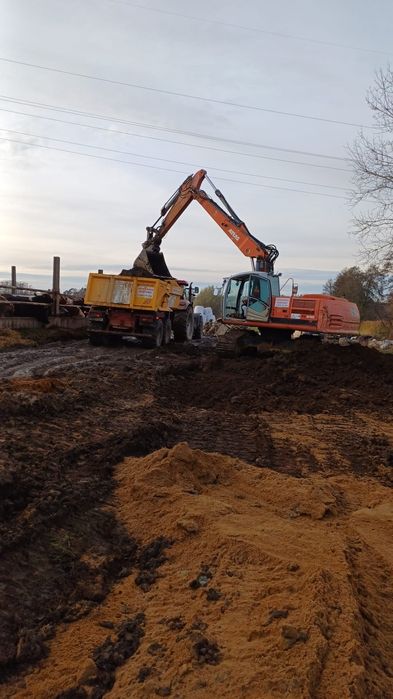 Prace ziemne, wykopy rozbiorki wyburzenia transport,piasek,