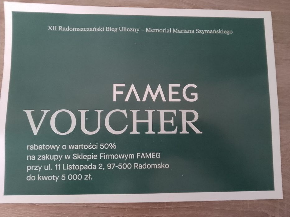 Voucher do sklepu FAMEG