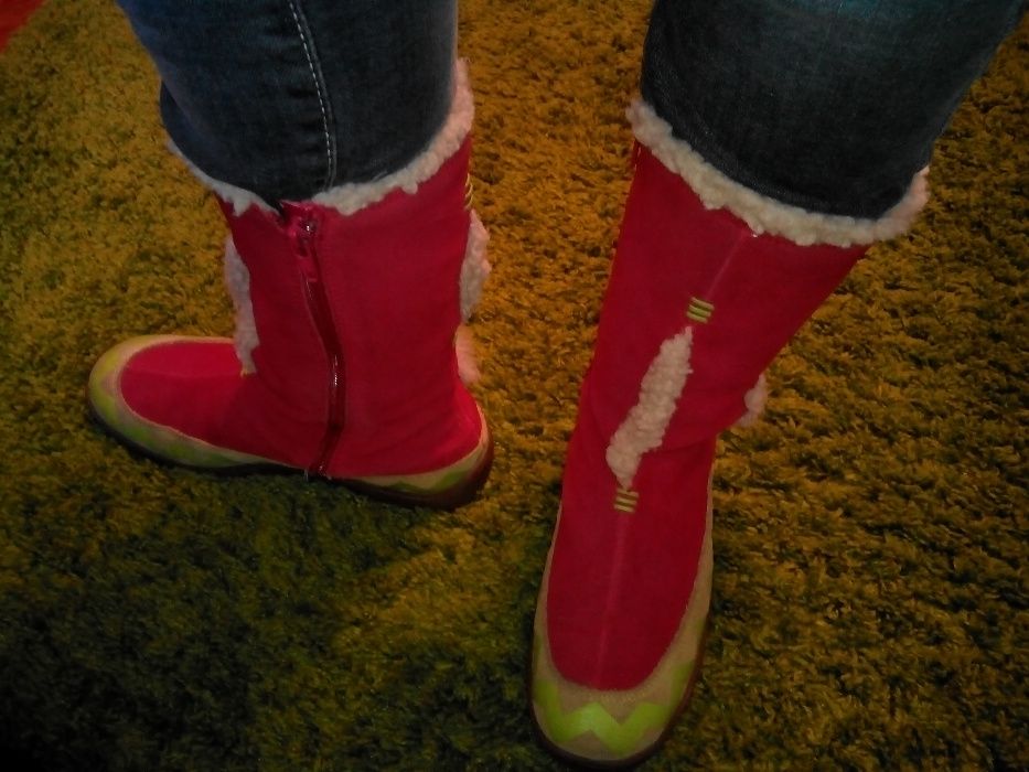 сапоги новые кожа замша бренд REPLAY&SONS красные