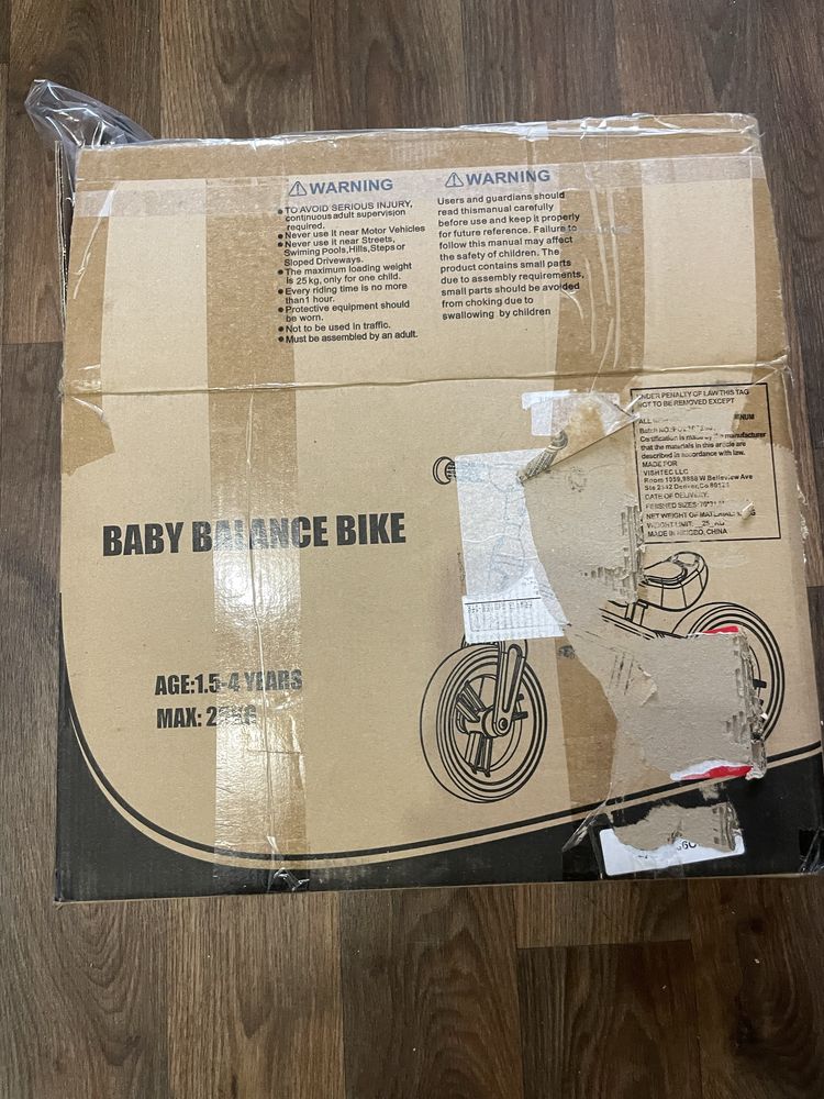 Детский беговел Baby Balance Bike балансирующий велик