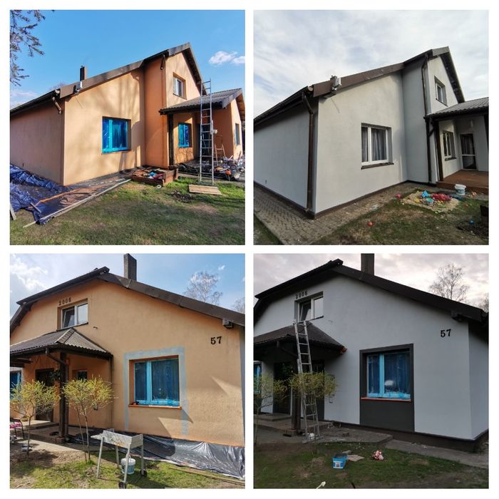 Malowanie natryskowe elewacji, wnętrz