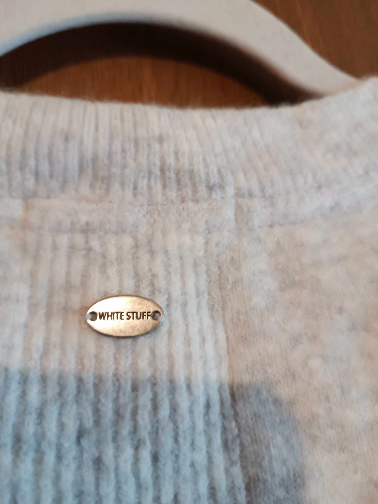 Sweter rozcinany z guzikami wełna wełniany alpaka wiskoza szary XL XXL