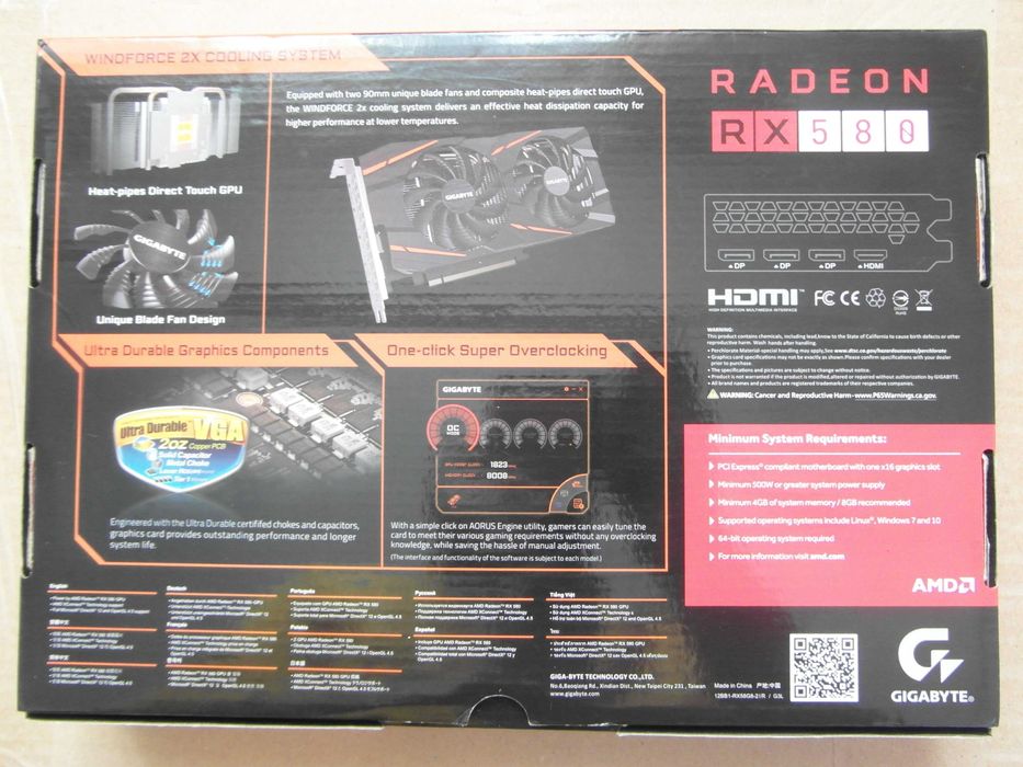Нова відеокарта (НЕ Б/К) Gigabyte RX 580 8 GB