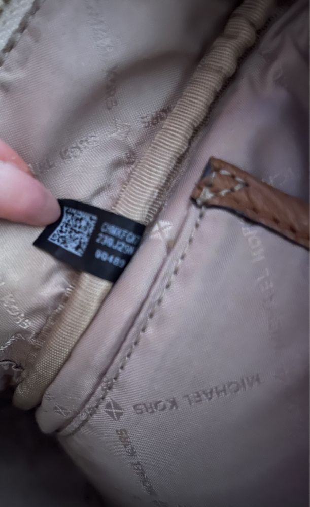 Michael Kors plecak rhea plecaczek sredni logowany monogram beżowy