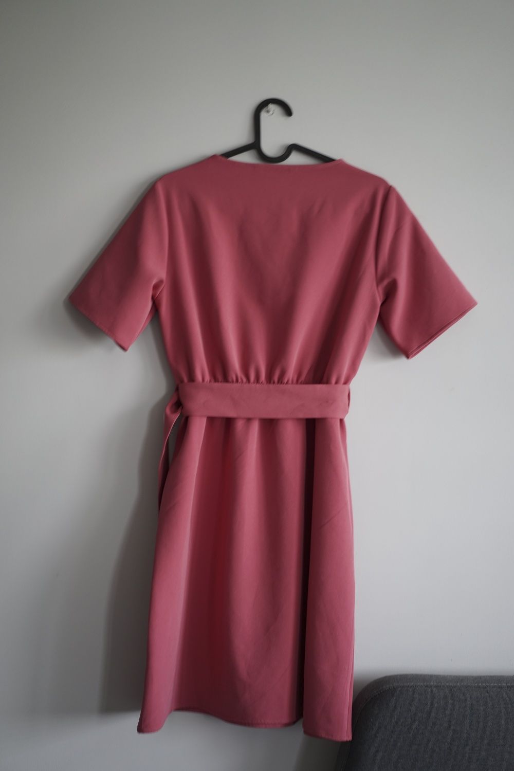 Sukienka Vintage retro pasek cegła ceglana klasyczna prosta 80's 90's