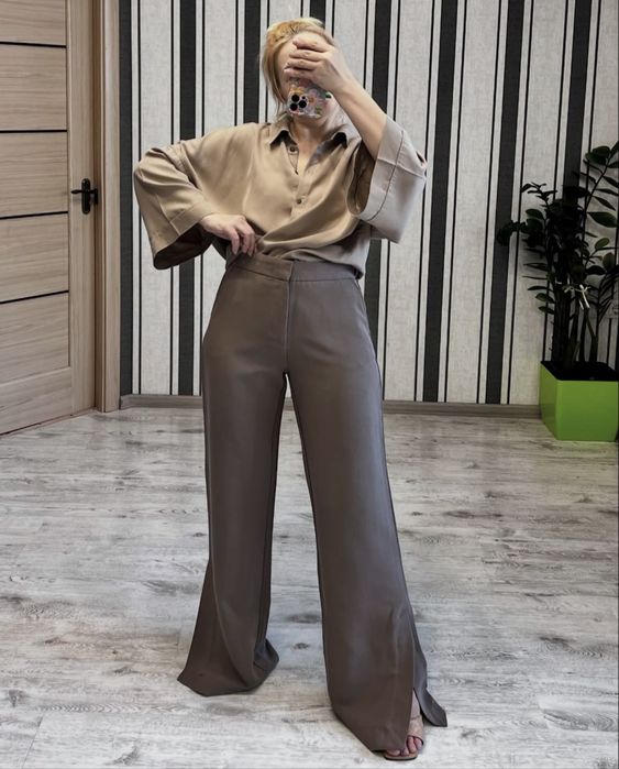 Брюки широкі палаццо зара zara штани