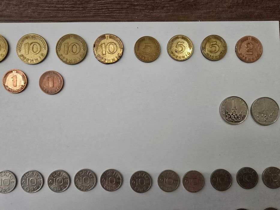 Zestaw 56 monet ZSRR/RFN/Szwecja/Francja/Polska/Czechy/Hiszpania/Indie