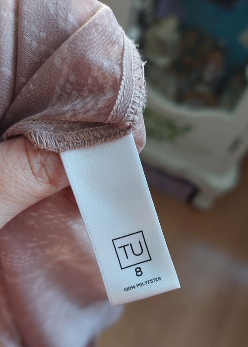 Bluzka na lato z żabotem cienka przezroczysta rozmiar 36