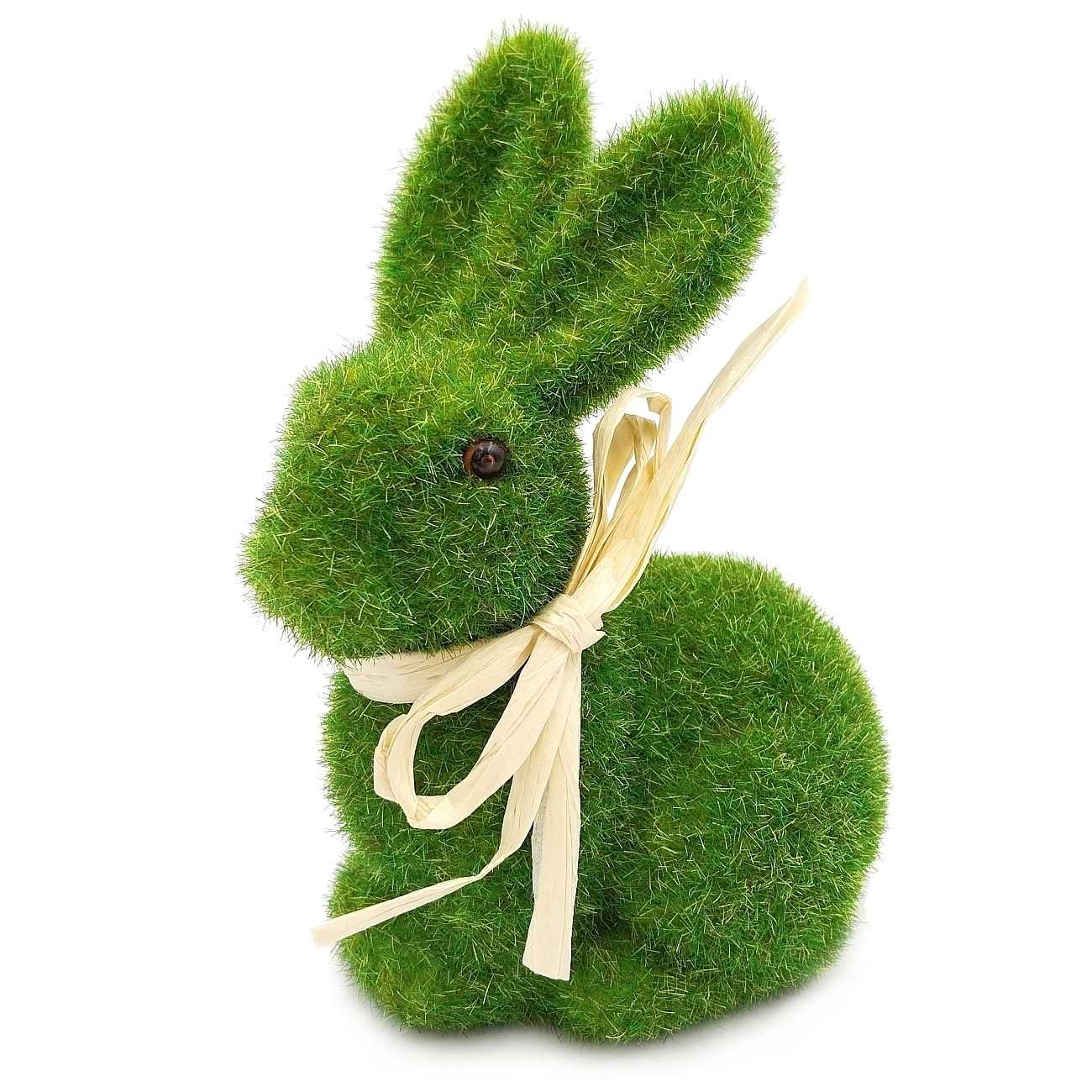 Zajączek wielkanocny zając z kokardką królik króliczek zielony 15 cm