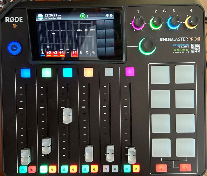 RodeCaster Pro II, 2 Rode PodMIcs  2 RodeStands, 1 Rode Head Phone