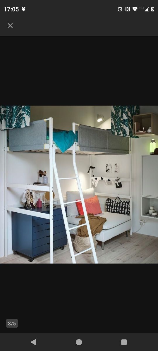 Łóżko piętrowe Ikea Vitval 90x200