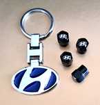 ** NOWY Brelok HYUNDAI + Nakrętki na wentyle czarne komplet tuning
