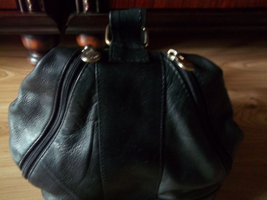 Plecak - torebka skórzana czarna