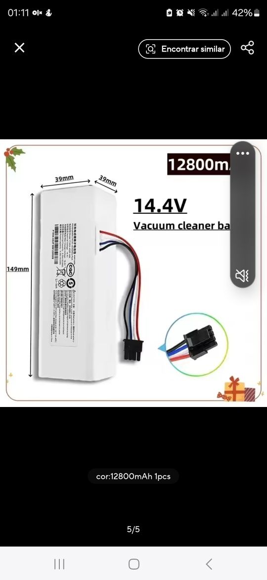 Bateria aspirador xiaumi nova