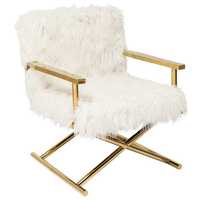 Fotel Mr. Fluffy biało-złoty, marki kare design, glamour