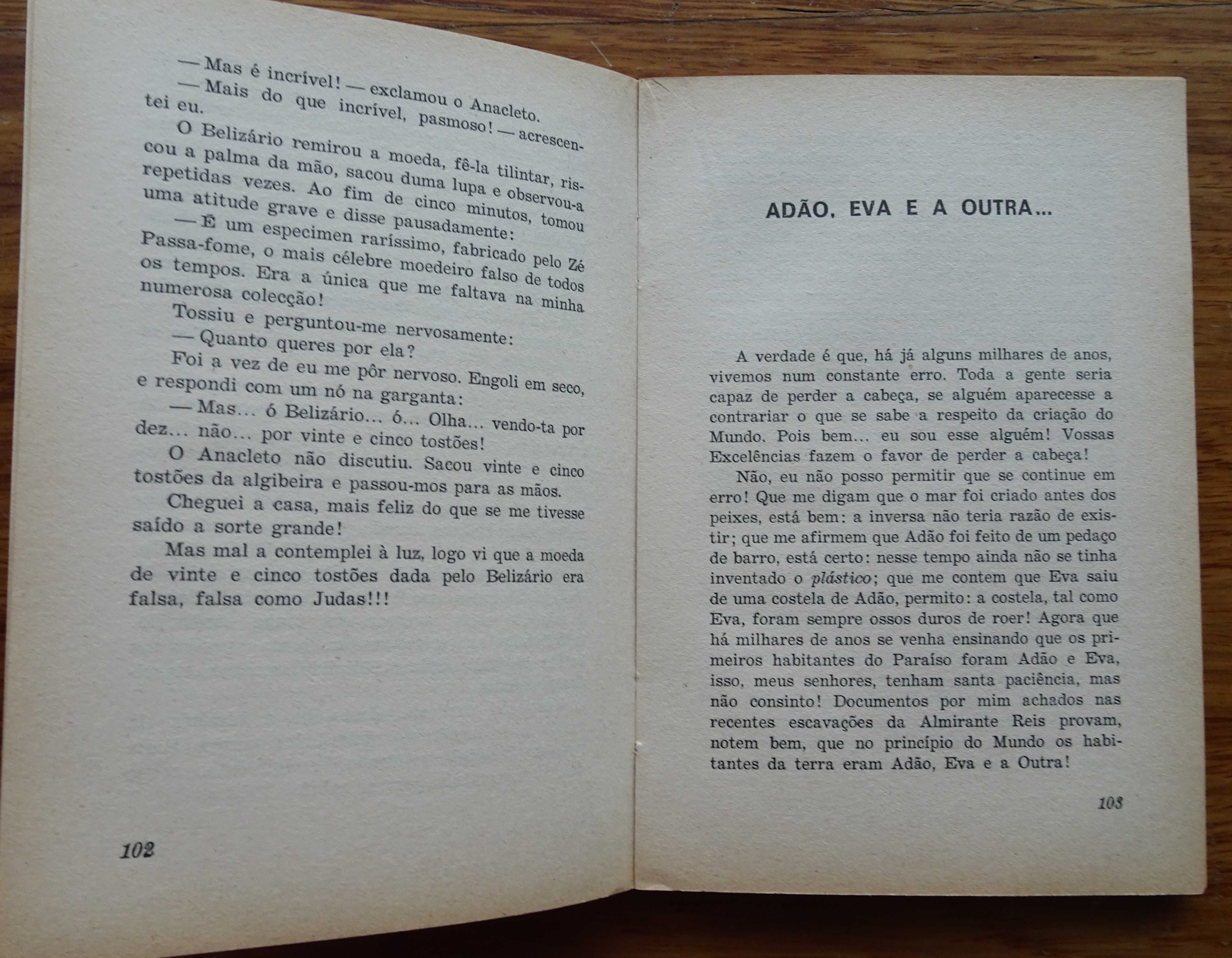 Adão Eva e A Outra (Prosas Pouco Sérias) de Mário D´Eça 1ª Edição 1969