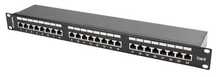 Patch panel Lanberg PPS6-1024-B 24 port 1U kat.6 ekranowany czarny