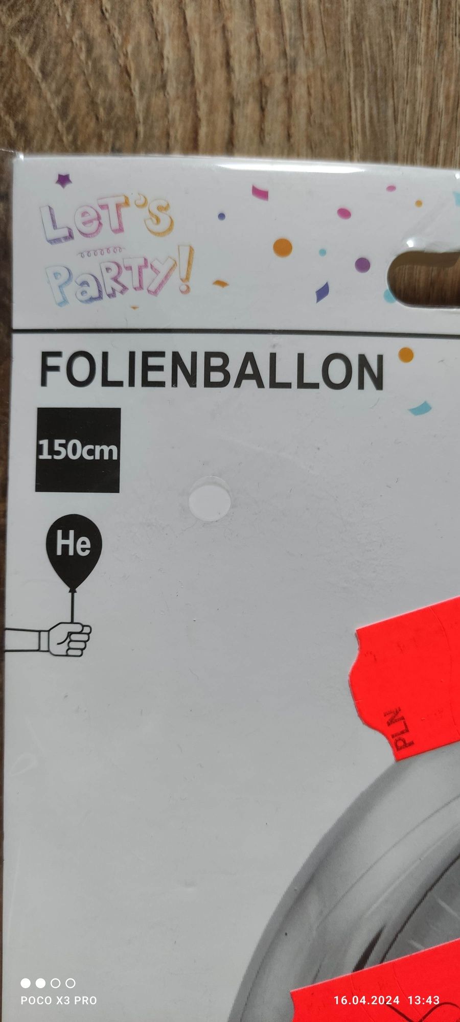 Balon foliowy srebrny 150 cm z TEDI