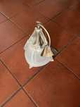 Lampa kuchenna wisząca na łancuchu sufitowa przezroczysta biała
