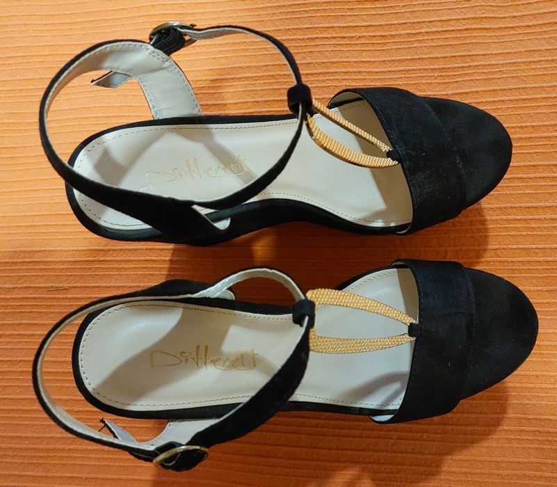 Sapatos Pretos Cunha Cerimónia,  37