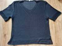 Bluzka czarna elegancka ażurowa- rozmiar XL/XXL