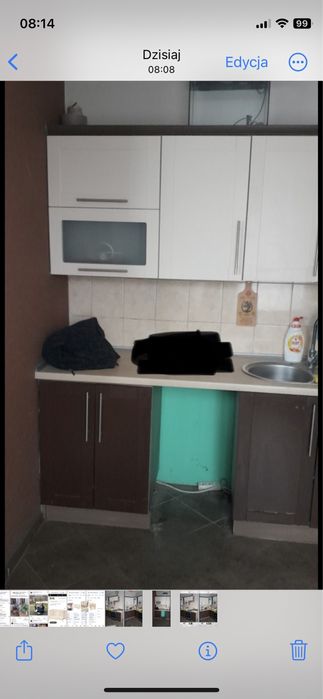 Meble kuchenne z blatem + okap podszawkowy + zlew z baterią