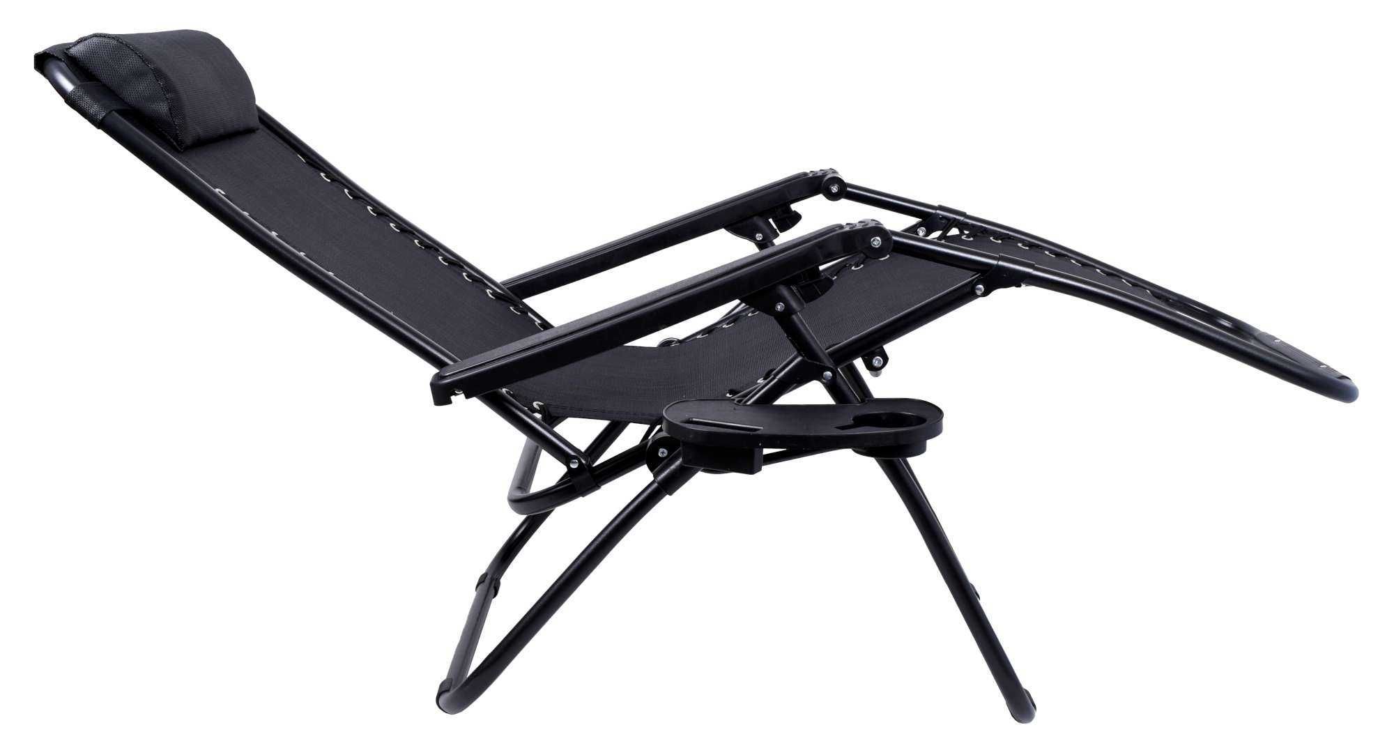 Leżak ogrodowy plażowy gravity czarny szary krzesło składany