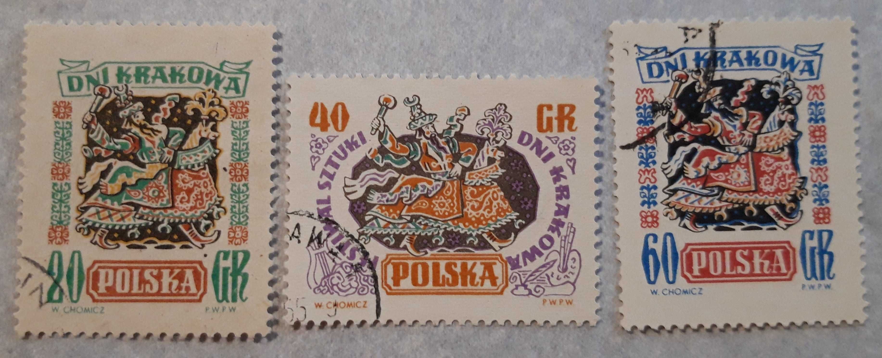Usterki. Znaczki pocztowe Fi 775-77. Kasowane. 1955 rok.
