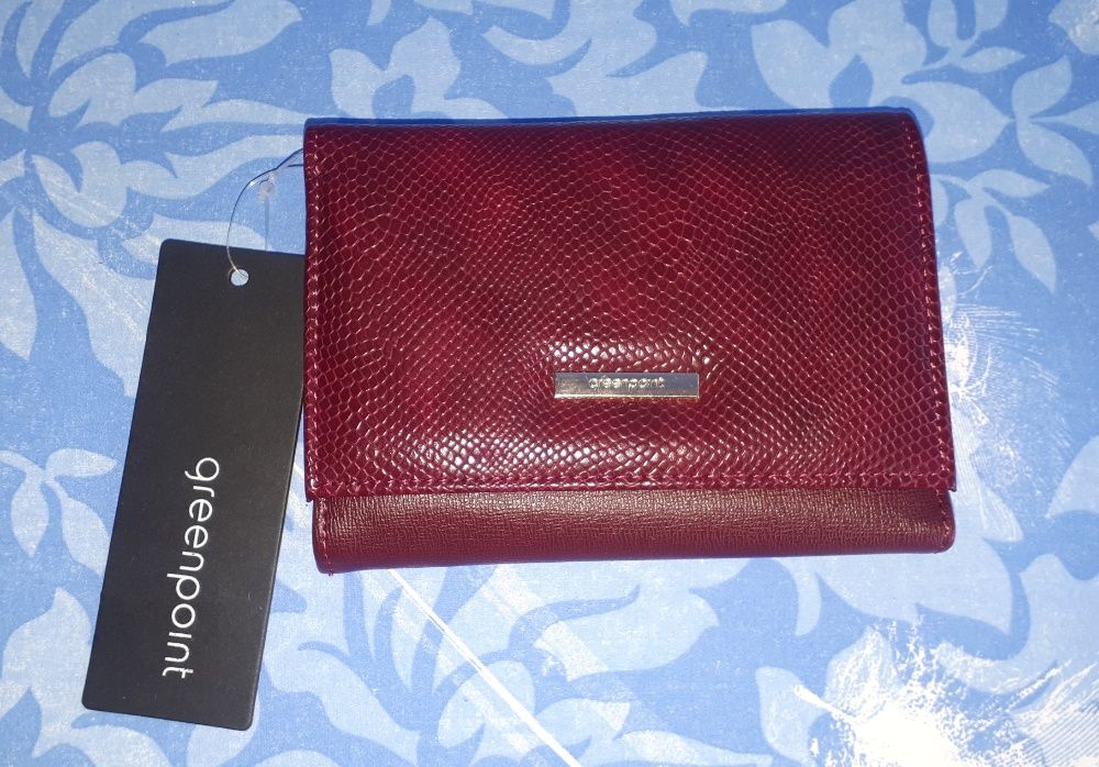 Greenpoint portfel czerwony - wiśniowy nowy
