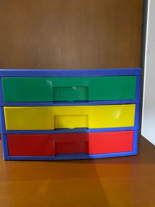 Móvel de Arrumação / Gaveteiro Infantil Crayola – 3 Gavetas (Verde, Am