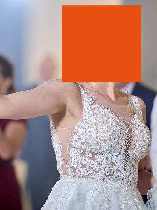 Suknia ślubna bez rękawów gratis welony ivory rozmiar 38 40 42