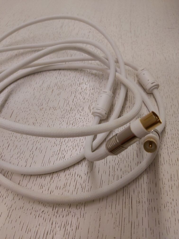 Kabel antenowy Hama przewód w oplocie złote wtyki