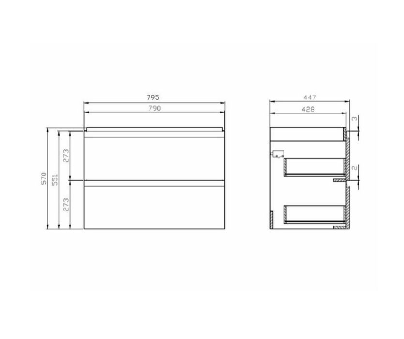 Szafka CERSANIT MODUO 80 cm + moduł 20 cm + blat 100cm – NOWE