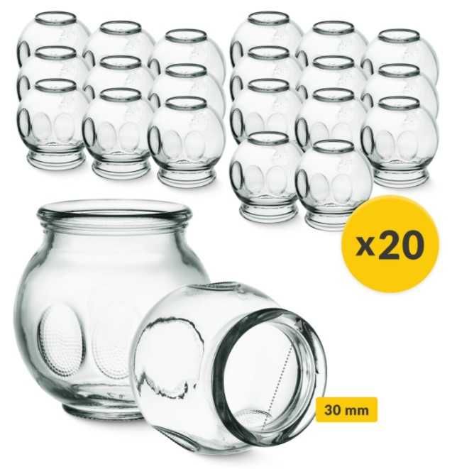 Bańki chińskie ogniowe szklane 20 szt. 4Fizjo Z KWACZEM LECZNICZE !!!