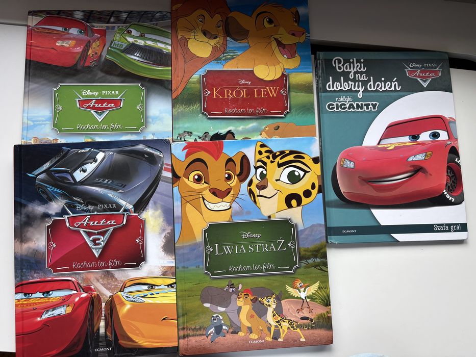 Książki Disnay 3 części AUTA, Lwia Straż, Krol Lew