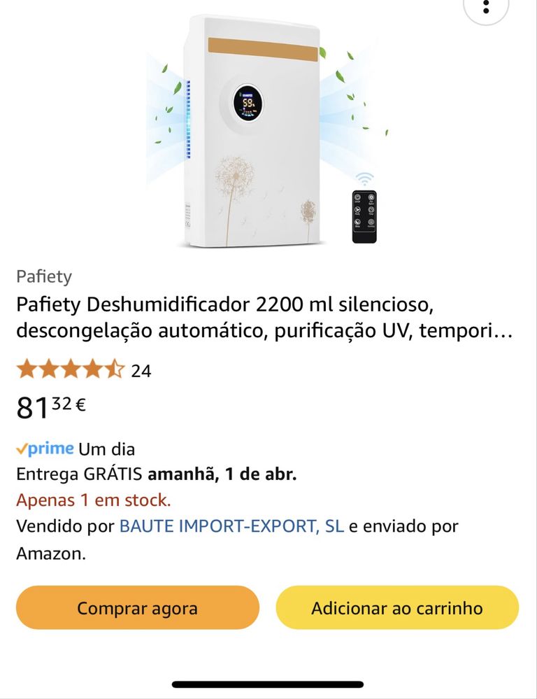 Desumidificador 2200 ml