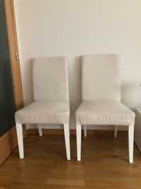 4 cadeiras Ikea Henriksdal brancas capa beje