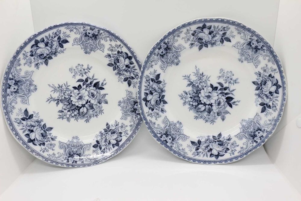 Prato recortado Floral Azul porcelana Inglesa Bouquet PR&H