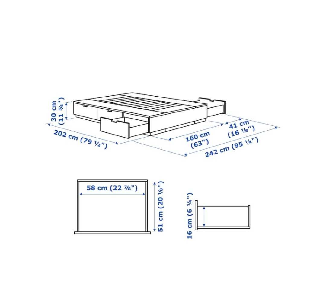 Estrutura cama Ikea NORDLI - Nova