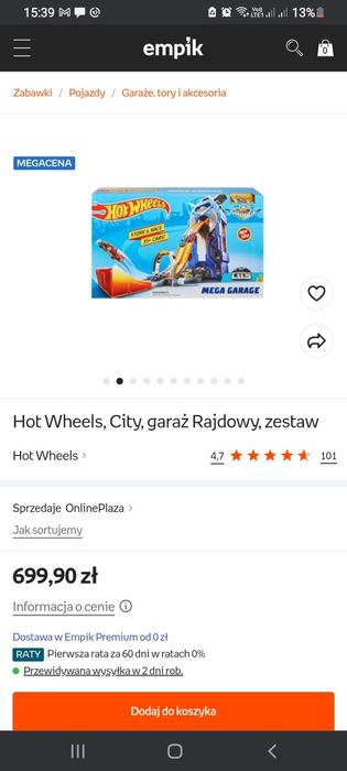 Hot Wheels, City, garaż Rajdowy