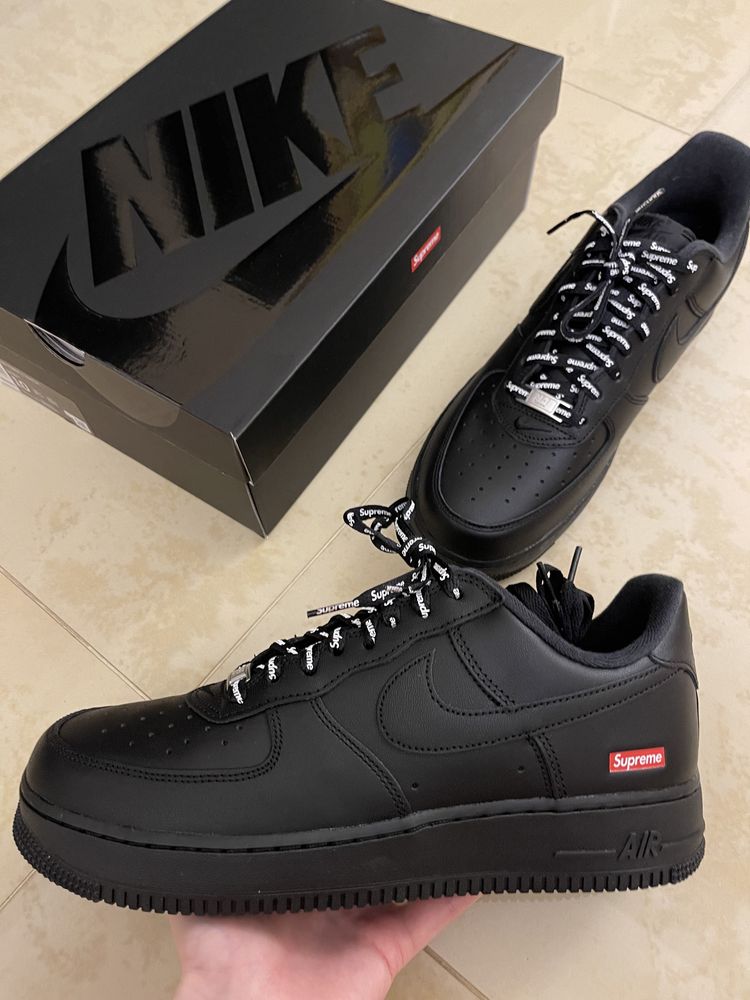 Кроссовки Supreme Nike Air Force 1 Low Box Logo Black Оригинал