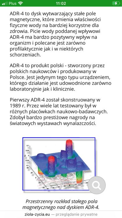 Krazek dysk ADR 4 polepszajacy jakosc wody