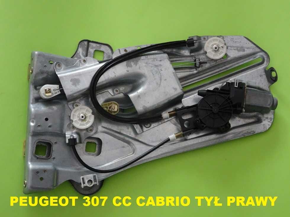 Peugeot 307 CC Cabrio Podnośnik Mechanizm Szyby Tył Prawy Oryginał [v]
