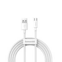 Baseus Kabel Simple Wisdom Usb - Microusb 1,5 M 2,1A Biały 2 Szt