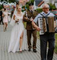 Romantyczna suknia ślubna Koletta Sand, rozmiar 36