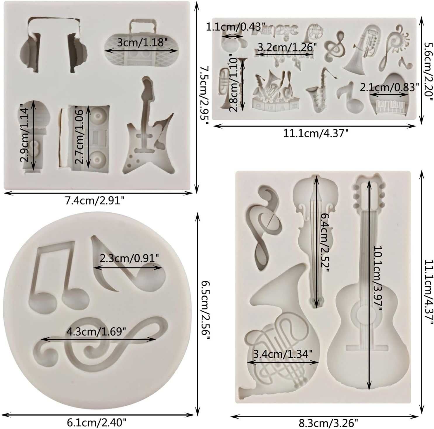 Foremki Instrumenty muzyczne 4szt.