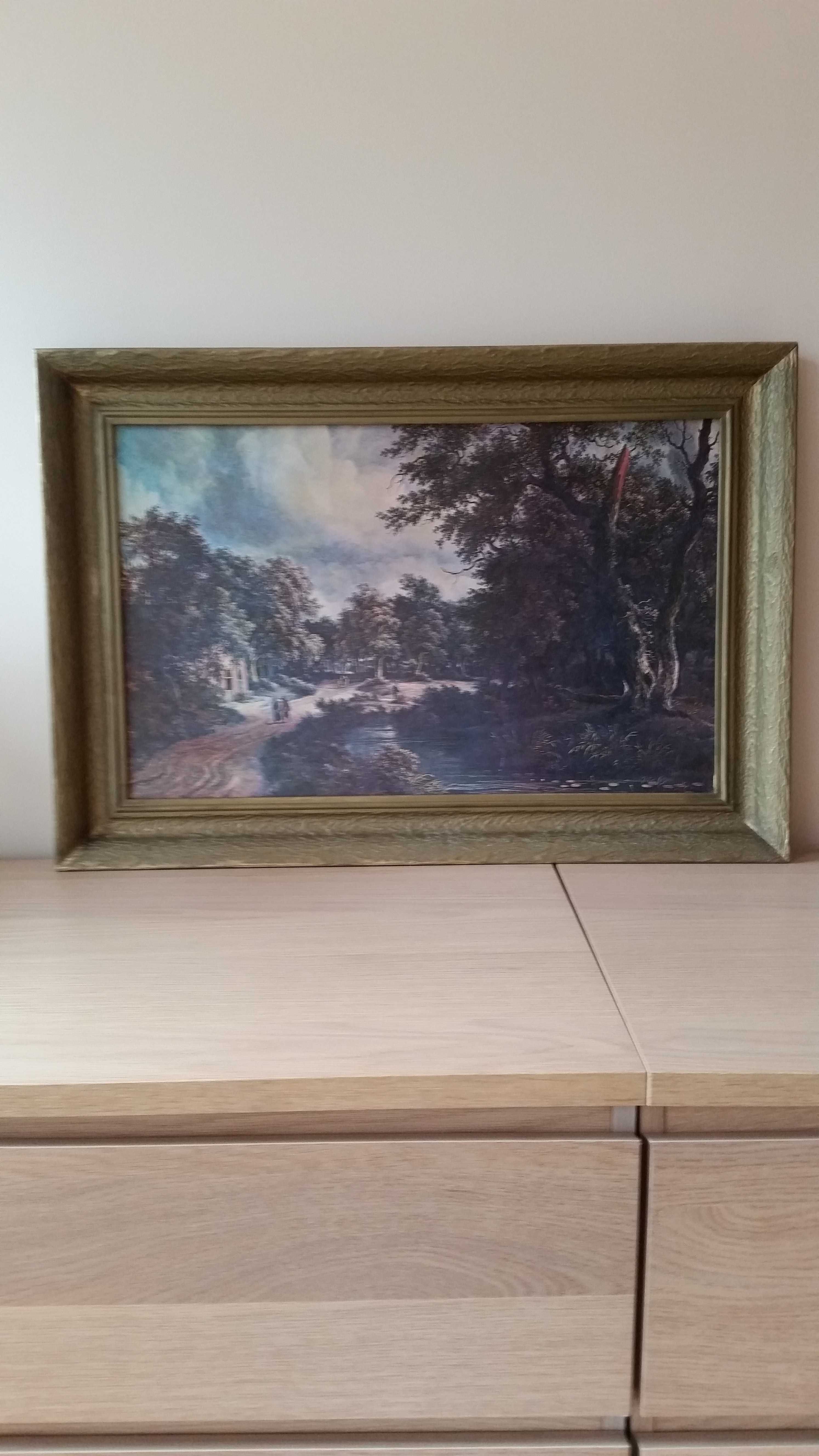 Obraz olejny M. Hobbema Pejzaż leśny k. Haarlem | kopia 73,5 x 50,5 cm