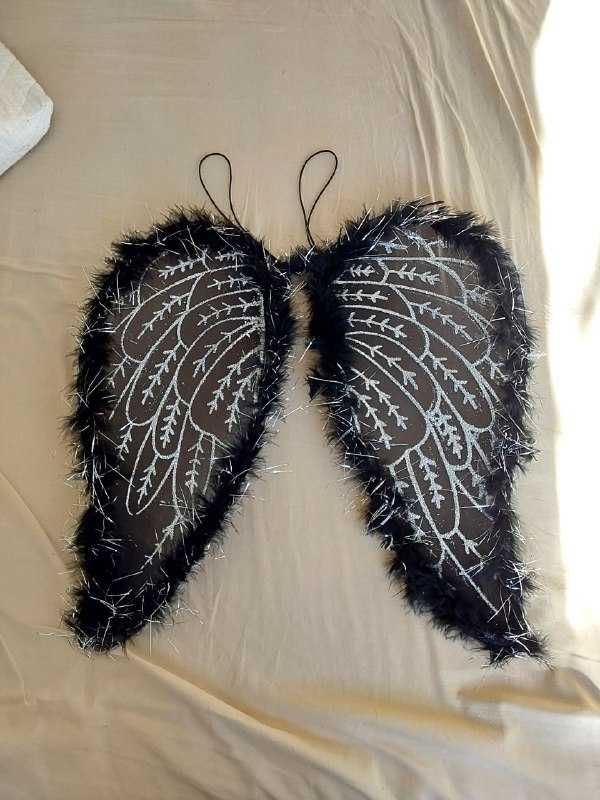 Asas de cupido fantasia preta para carnaval/halloween