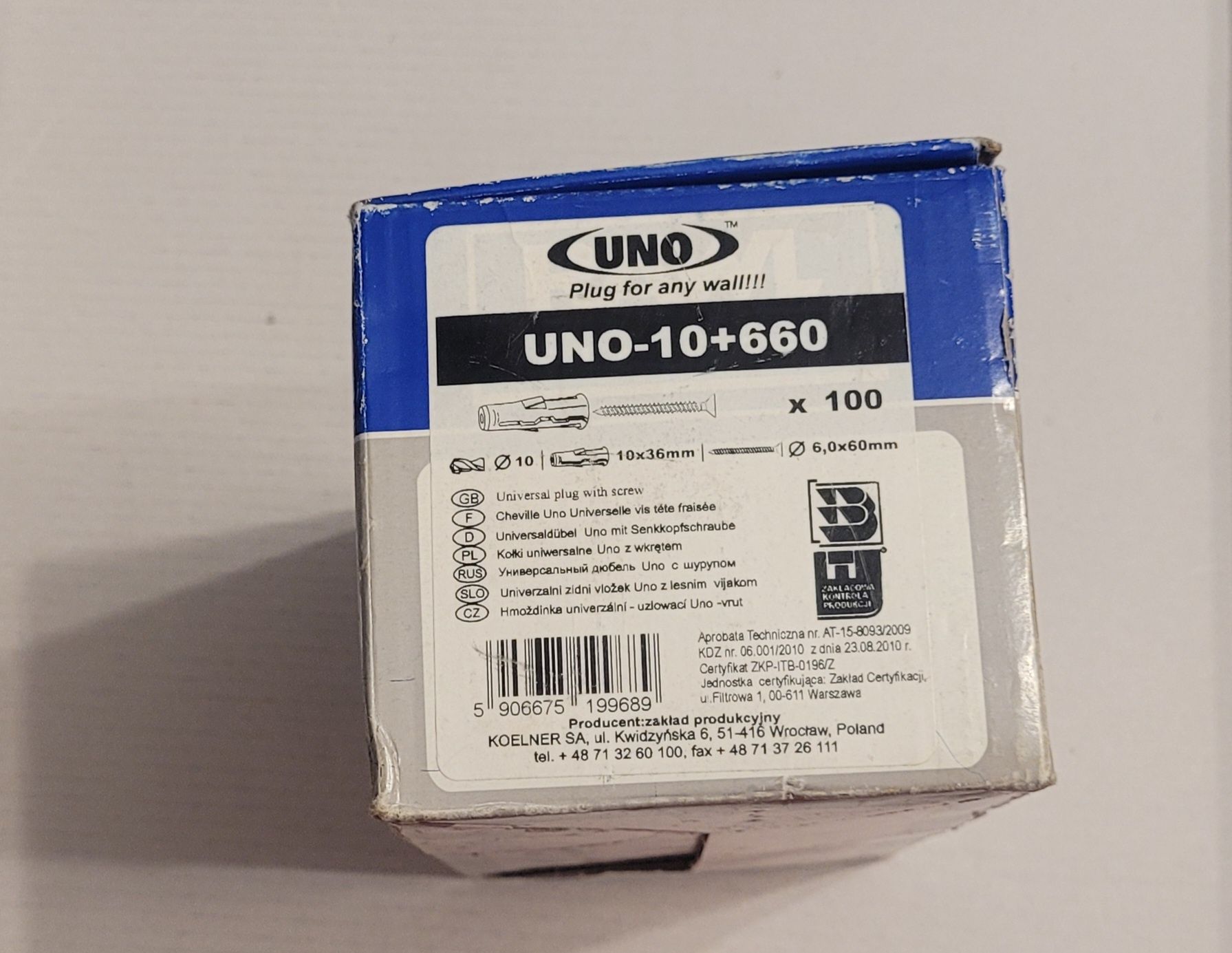 Kołki rozporowe, wkręty RAWL 10x36mm 6x60mm UNO-10+660